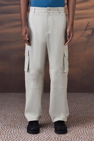 Soft Fern Green Cotton Twill Cargo Trousers - Genes Online Store