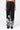Straight Fit Linen Herringbone Trousers with Tropical Print Black