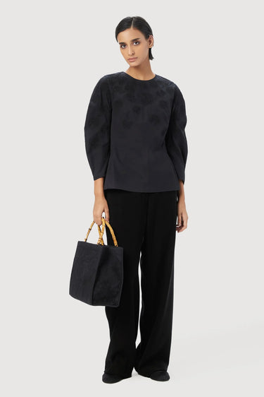 Straight Fit Top with Soft Rounded Sleeves - Genes Lecoanet Hemant