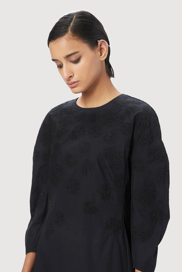 Straight Fit Top with Soft Rounded Sleeves - Genes Lecoanet Hemant