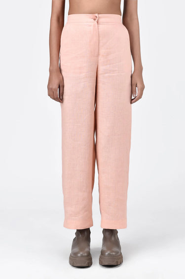 Straight Fit Trousers With Striped Detail Light Peach - Genes Lecoanet Hemant