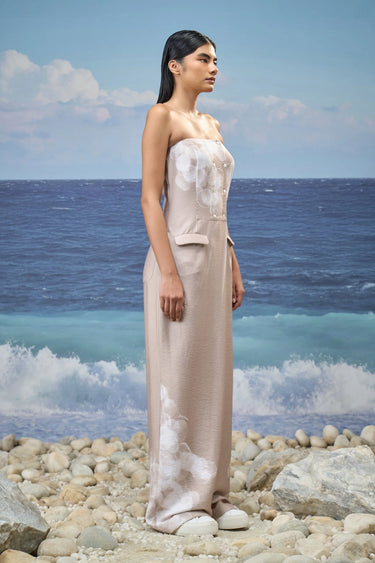 Premium viscose nylon jumpsuit for women showing breathable smooth fabric texture