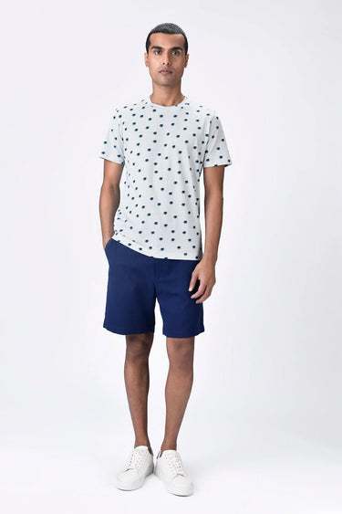 Stripe Crew Neck T-Shirt with UV Flower Print - Genes Lecoanet Hemant