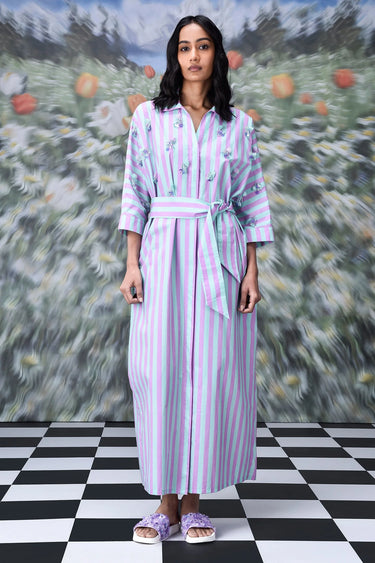 Stripe Kaftaan - Pink Green - Genes Online Store
