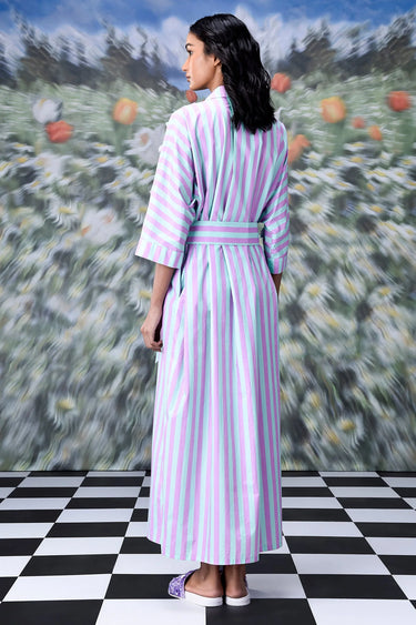 Stripe Kaftaan - Pink Green - Genes Online Store