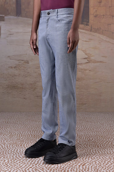Structured Grey Straight-Leg Trouser - Genes Online Store