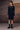Women navy designer shift dress with modern silhouette, luxury fashion India