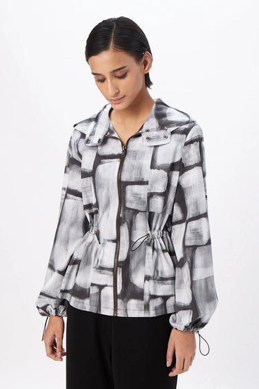 Structured Pleated Shoulder A-Line Jacket -Black - Genes Lecoanet Hemant