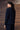 Navy tailored blazer for women in poly viscose and satin by Genes Lecoanet Hemant India