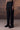 Black formal trousers in poly wool fabric with clean tailored silhouette