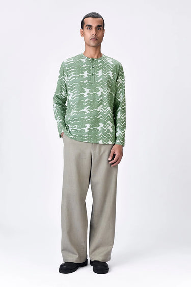 Taupe Regular Fit Full Sleeve T-Shirt - Genes Lecoanet Hemant