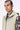 Taupe Silk Sleeveless Hoodie Jacket