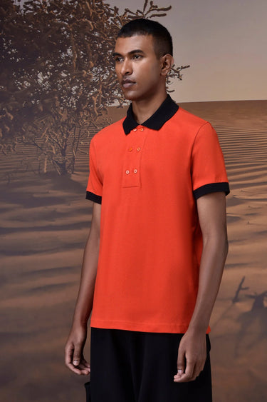Timeless Coquelicot Cotton Piqué Polo - Genes Online Store