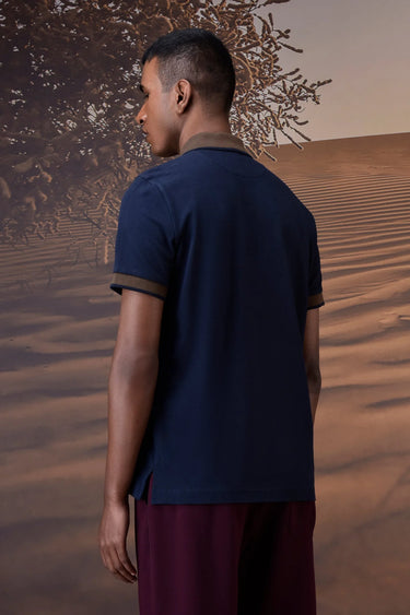 Timeless Navy Cotton Piqué Polo - Genes Online Store