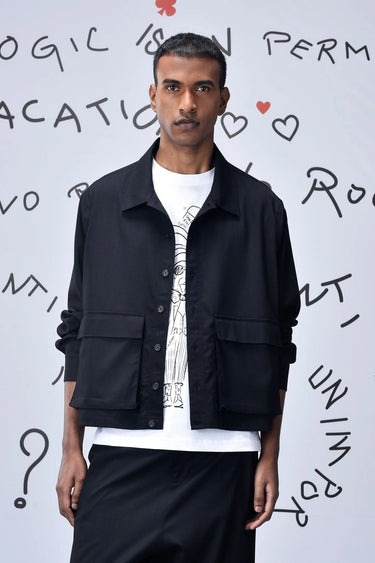 Utility Relax Fit Jacket- Black - Genes Online Store