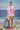 Pink graphic t-shirt for unisex with relaxed fit and casual silhouette