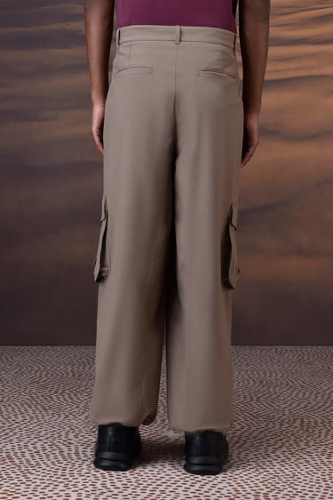 Warm Beige Poly Viscose Lycra Cargo - Genes Online Store