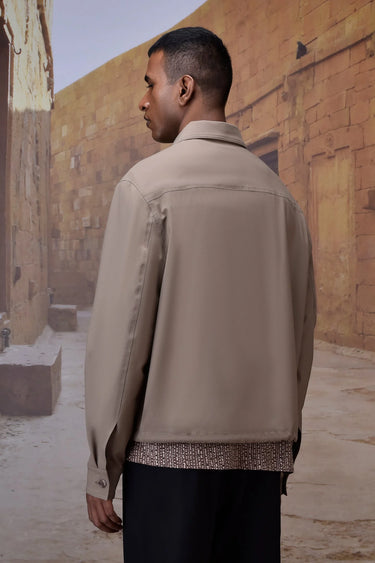 Warm Beige Poly Viscose Lycra Jacket - Genes Online Store
