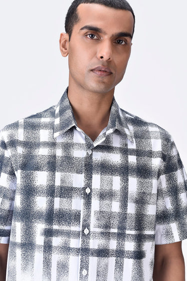 White Giza Cotton Poplin Half Sleeve Shirt - Genes Lecoanet Hemant