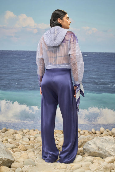 White and Navy oversized hoodie for women perfect for summer wear