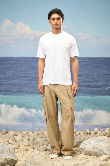 White Premium Cotton Single Jersey Relaxed-Fit T-Shirt