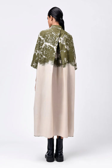 Women's Canopy Print Oversized Cotton Shirt Dress Sand - Genes Lecoanet Hemant