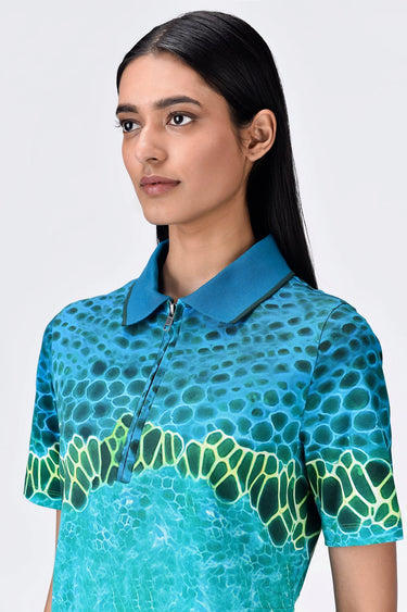 Women's Multi-Color Polo Dress - Genes Lecoanet Hemant