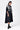Women's Orchid Print Oversized Cotton Poplin Shirt Dress -Black - Genes Lecoanet Hemant