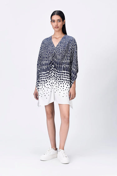Women's Oversized Modal Top Blue & Black - Genes Lecoanet Hemant
