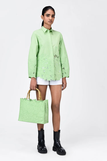 Women's Tropical Embroidery Regular Fit Shirt - Genes Lecoanet Hemant