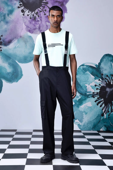 Wool Dungaree Relax Fit -Black - Genes Online Store