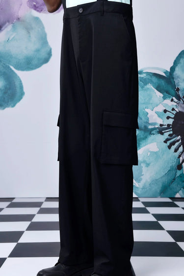 Wool Dungaree Relax Fit -Black - Genes Online Store