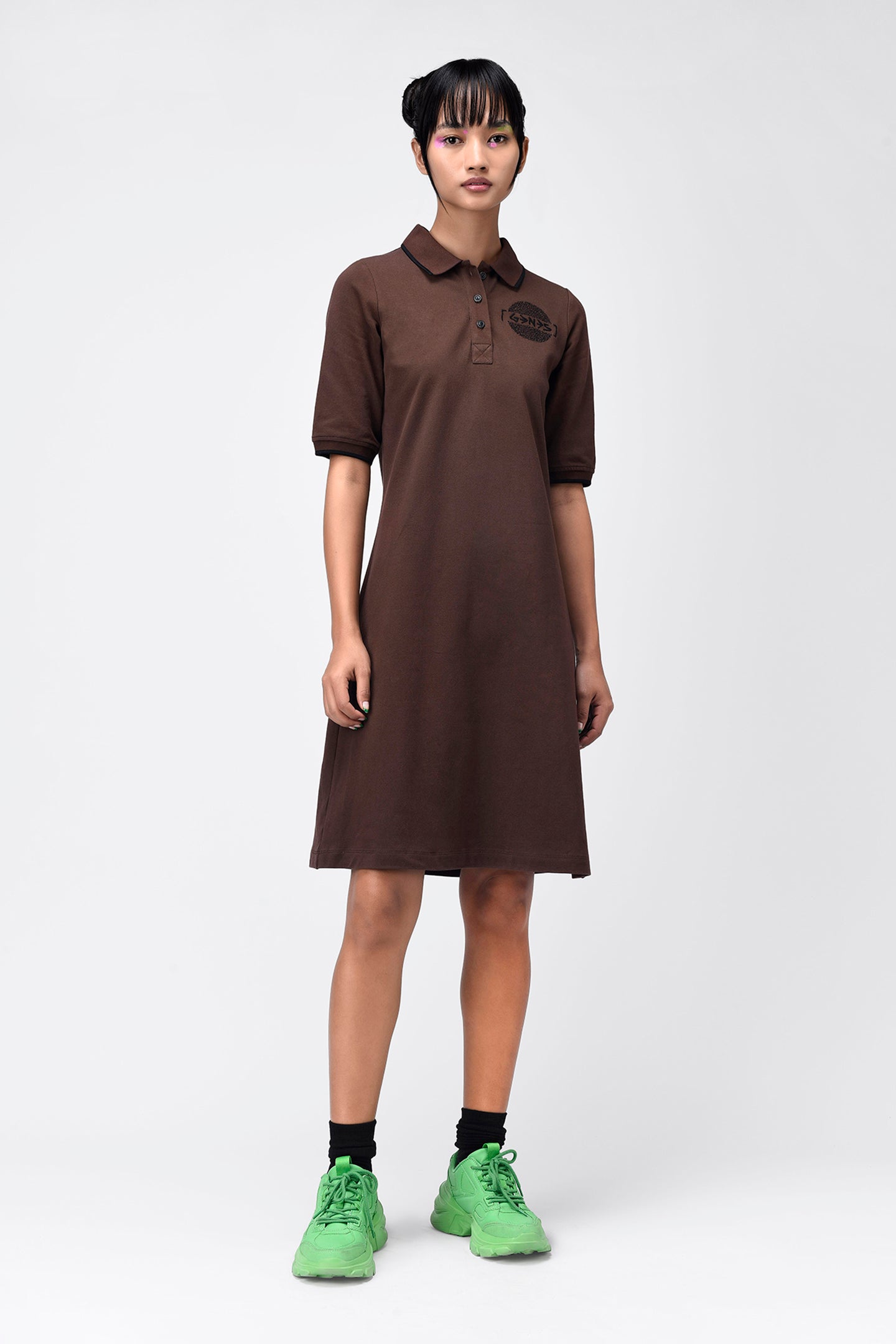 Embroidered Polo Dress