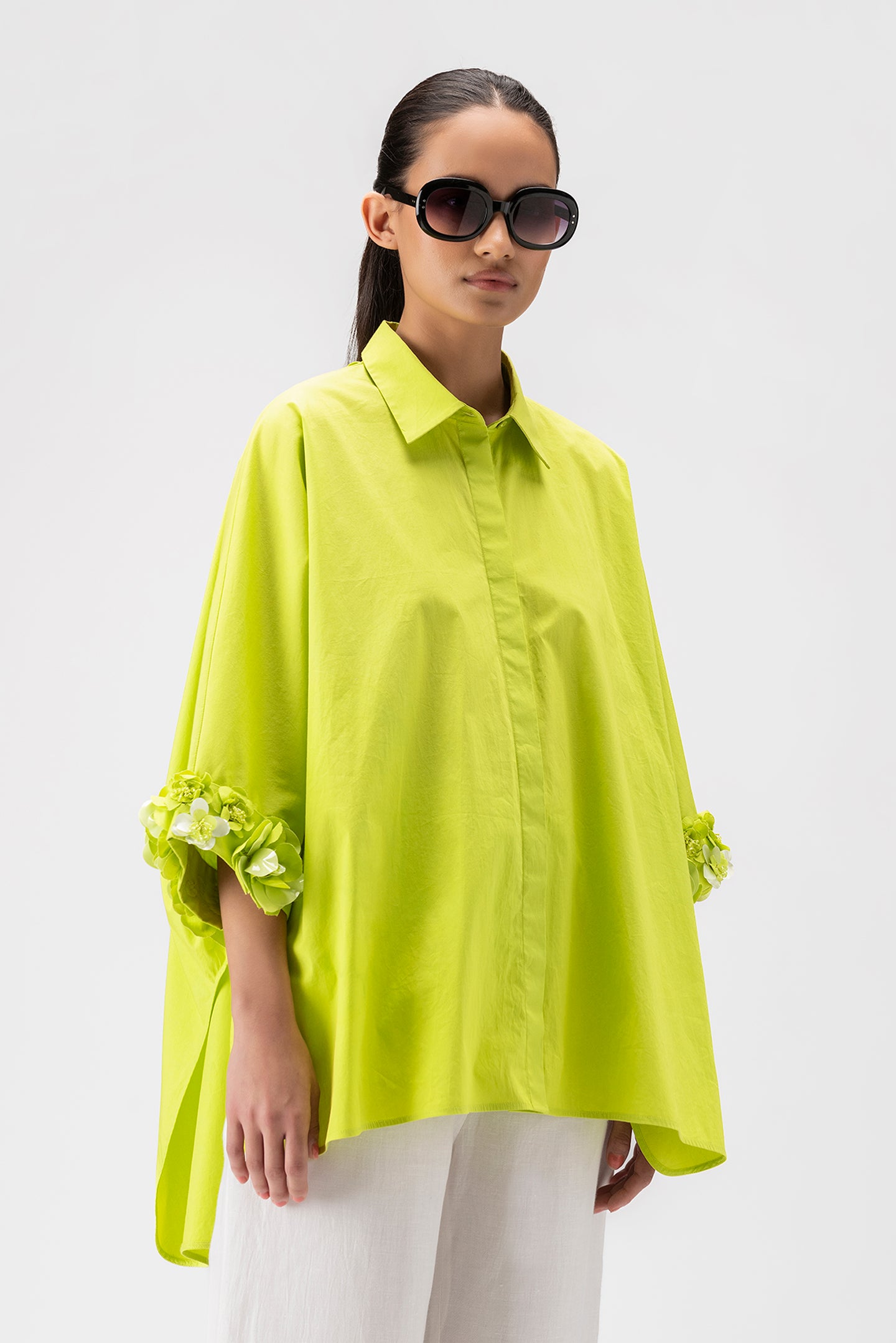 3D Embroidered Oversized Womens Shirt