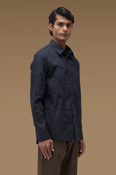 Premium Beaded Shirt in Black