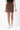 Brown Velvet Cotton Skirt With Zipper Detail