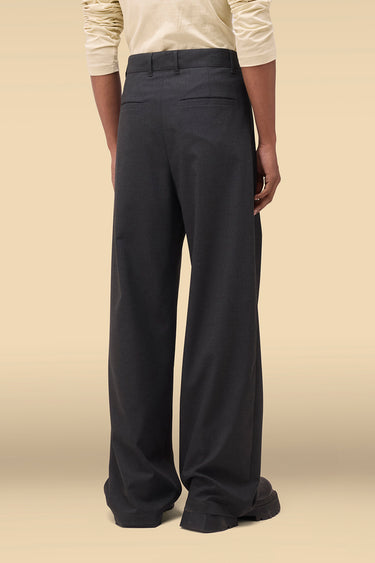 Premium Pleated Wide   Leg Trousers in Grey