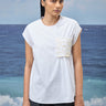 White sleeveless top for women with relaxed fit and clean silhouette