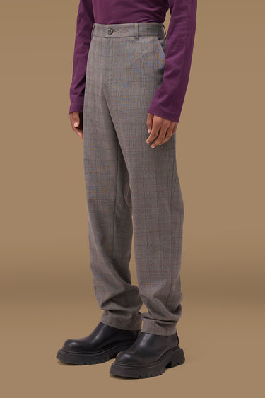 Premium Textured Check Tailored Trouser in Grey