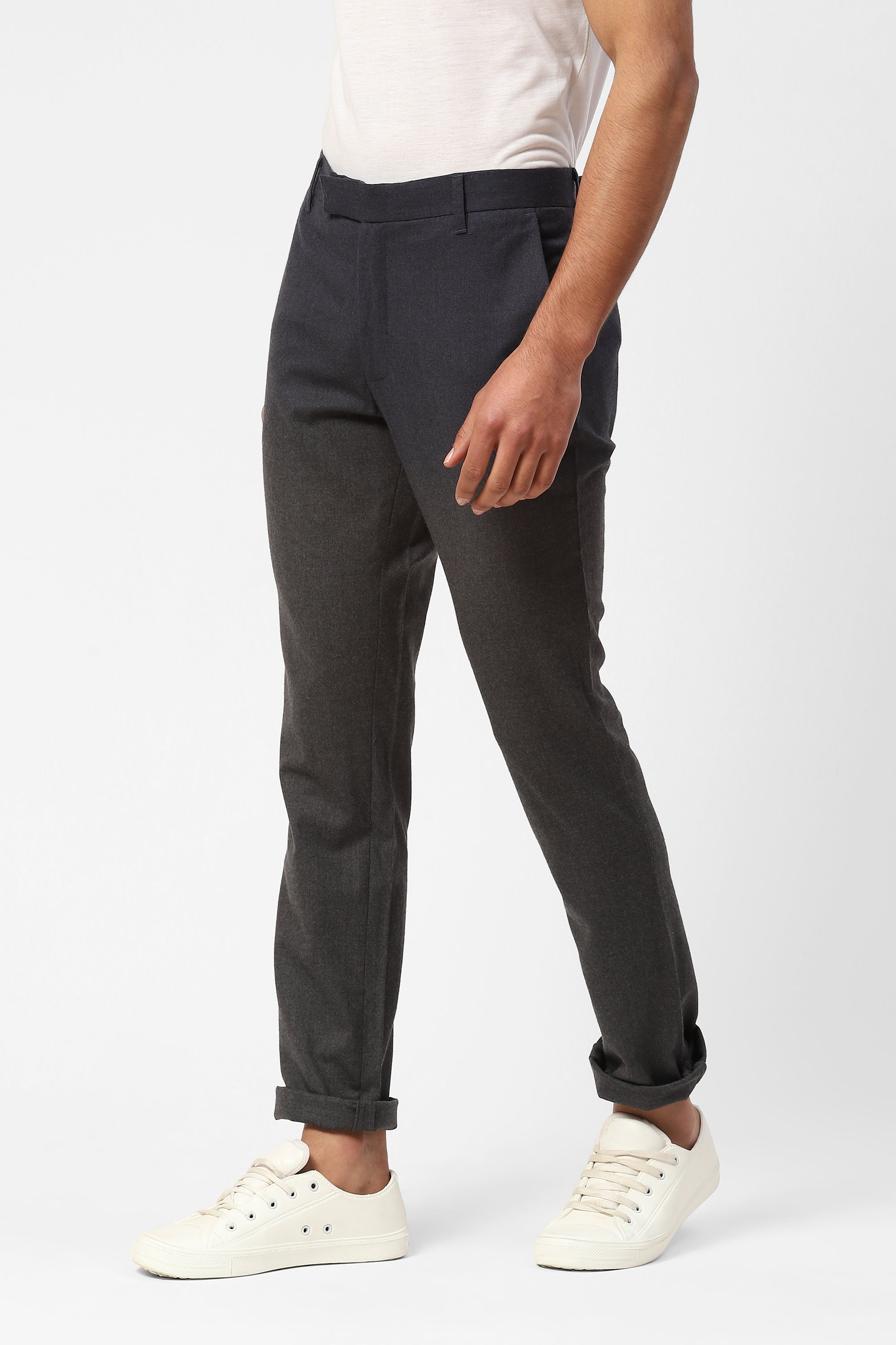 Mens Polywool Trousers In Ombre Indigo Blue