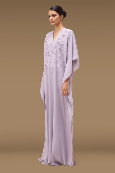 Premium Petal Applique Kaftan - Light Crepe