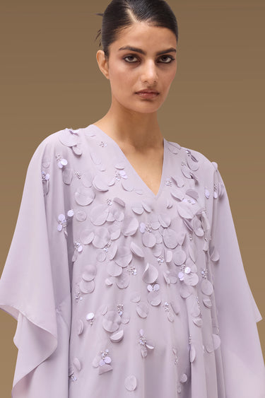 Premium Petal Applique Kaftan - Light Crepe