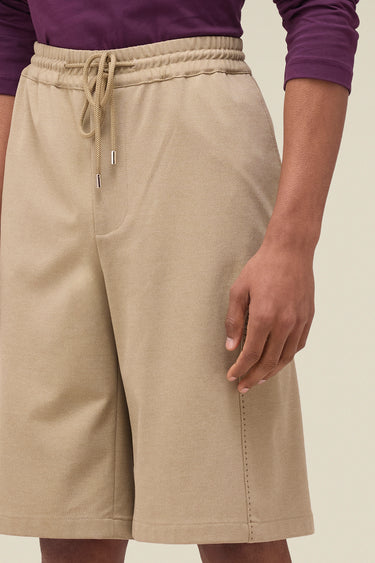 Premium Wide Leg Shorts in Sage Green