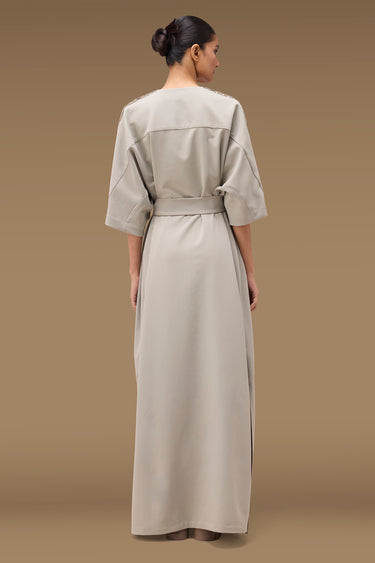 Premium Embellished Panel Kaftan - Crepe