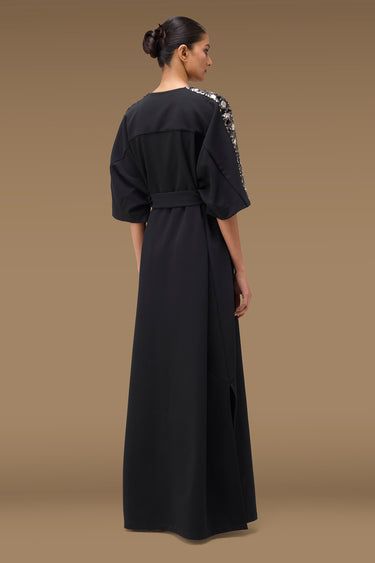 Premium Embellished Panel Kaftan - Crepe