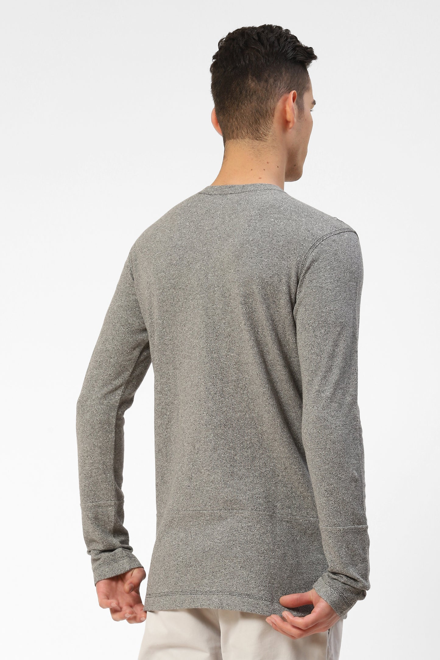 Full sleeved Grey Cotton T-Shirt For Men