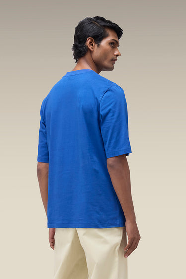 Men's Cobalt Blue Floral Print T-Shirt