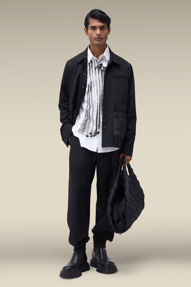 Premium Panelled Jacket in Black
