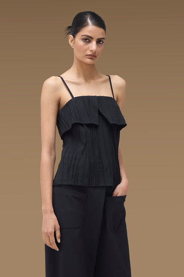 Premium Beaded Pleat Camisole Top - Poly Viscose