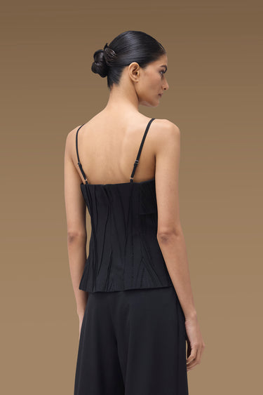 Premium Beaded Pleat Camisole Top - Poly Viscose